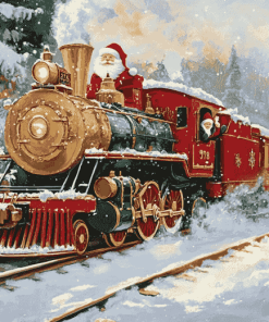 Christmas Santa Claus Train Diamond Painting