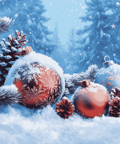 Christmas Snowy Landscape Diamond Painting