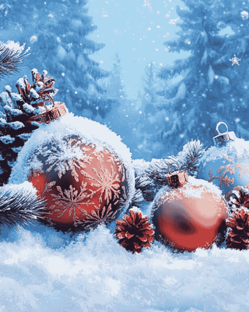 Christmas Snowy Landscape Diamond Painting