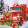 Christmas Vintage Truck Diamond Painting