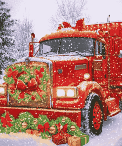 Christmas Vintage Truck Diamond Painting