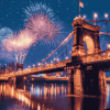 Cincinnati Roebling Fireworks View Diamond Painting