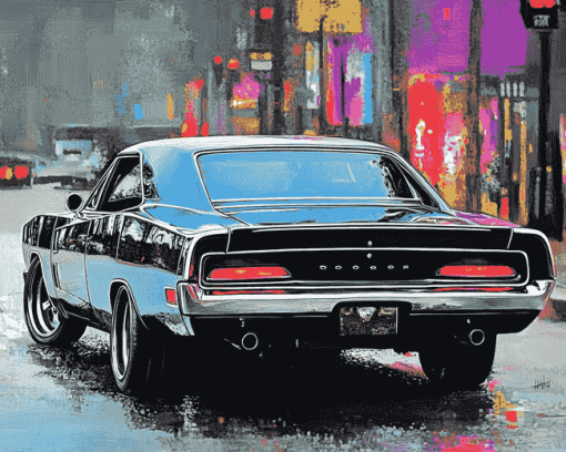 Classic 1968 Dodge Charger Diamond Painting