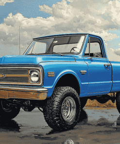 Classic Blue 1968 Chevrolet Truck Diamond Painting