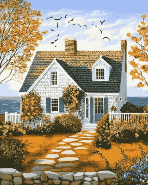 Classic Cape Cod House Diamond Painting