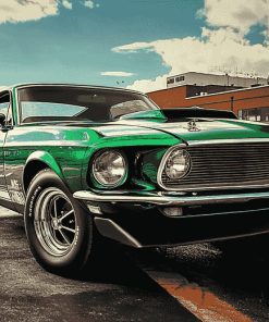 Classic Green Mustang Car Diamond Painting