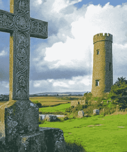 Clonmacnoise Cross Scenic Views Diamond Painting