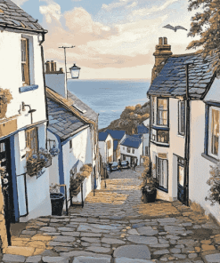 Clovelly Streets and Buildings Diamond Painting