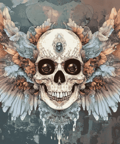 Coatlicue Skull Skeleton Diamond Painting