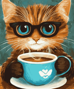 Coffee Cat Diamond Painting