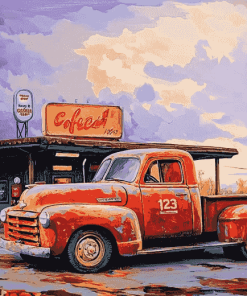 Coffee and Gas Station Trucks Diamond Painting