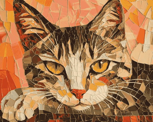 Collage Mosaic Cat Diamond Painting