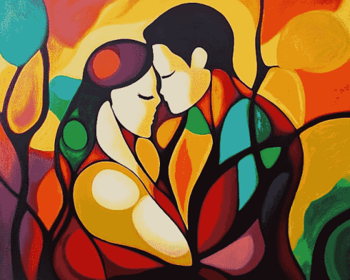 Colorful Abstract Lovers Diamond Painting