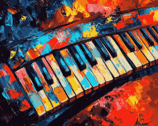 Colorful Abstract Piano Diamond Painting