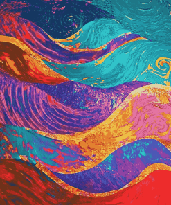 Colorful Abstract Waves Diamond Painting