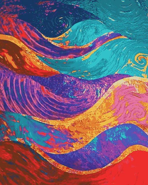 Colorful Abstract Waves Diamond Painting