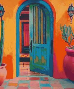 Colorful Andalusia Hacienda Diamond Painting