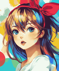 Colorful Anime Girl Diamond Painting