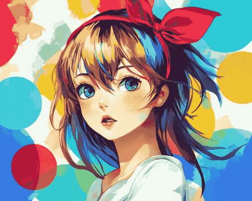 Colorful Anime Girl Diamond Painting