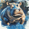 Colorful Baby Hippo Diamond Painting