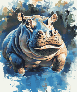 Colorful Baby Hippo Diamond Painting