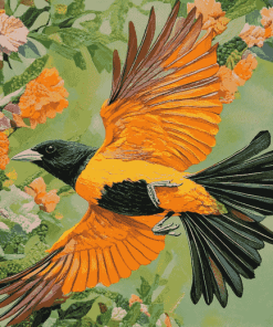 Colorful Baltimore Oriole Diamond Painting