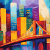 Colorful Brooklyn Bridge Cityscape Diamond Painting