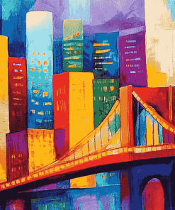 Colorful Brooklyn Bridge Cityscape Diamond Painting