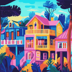 Colorful Buildings Home Diamond Painting