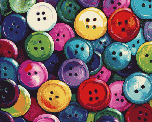 Colorful Button Patterns Diamond Painting