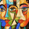 Colorful Cubism Faces Diamond Painting