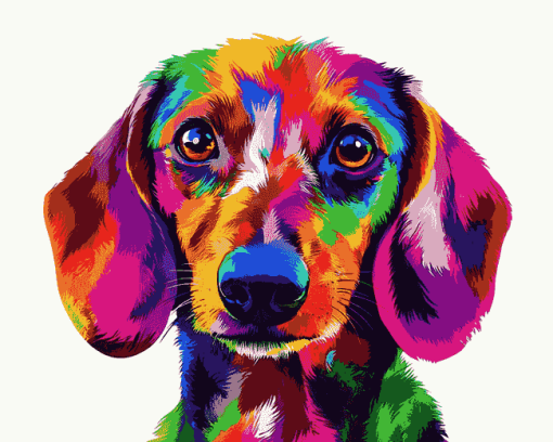 Colorful Dachshund Puppy Diamond Painting