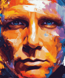 Colorful Daniel Craig Celebrity Diamond Painting