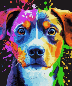 Colorful Dog Splatter Diamond Painting