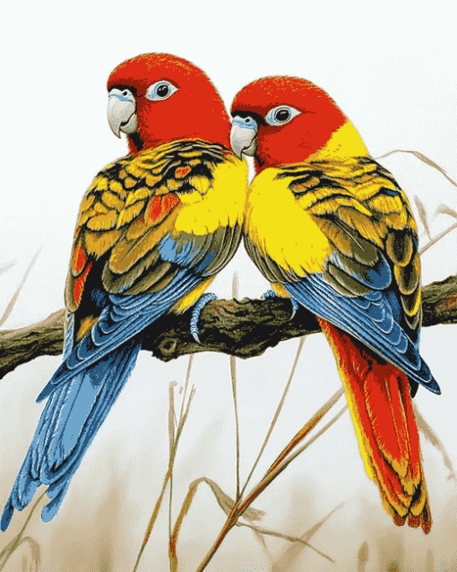 Colorful Eastern Rosellas Diamond Painting