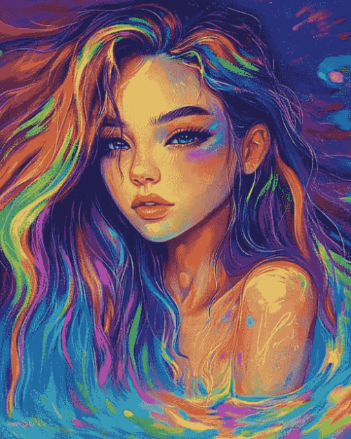 Colorful Fantasy Girl Diamond Painting