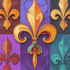 Colorful Fleur De Lis Design Diamond Painting