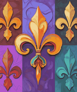 Colorful Fleur De Lis Design Diamond Painting