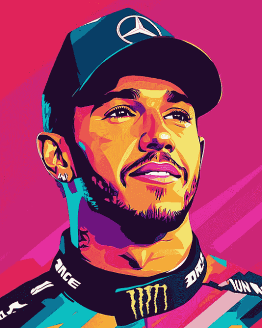 Colorful Lewis Hamilton Pop Art Diamond Painting