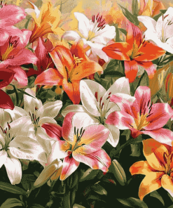 Colorful Lily Blossoms Diamond Painting