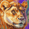 Colorful Lioness Diamond Painting