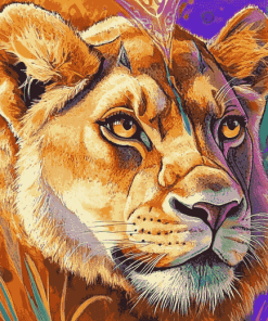 Colorful Lioness Diamond Painting