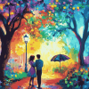 Colorful Lovers Park Diamond Painting