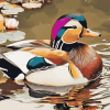 Colorful Mandarin Duck Diamond Painting