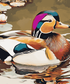 Colorful Mandarin Duck Diamond Painting