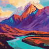 Colorful Mountain Landscape Diamond Painting