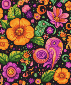 Colorful Paisley Blossoms Diamond Painting