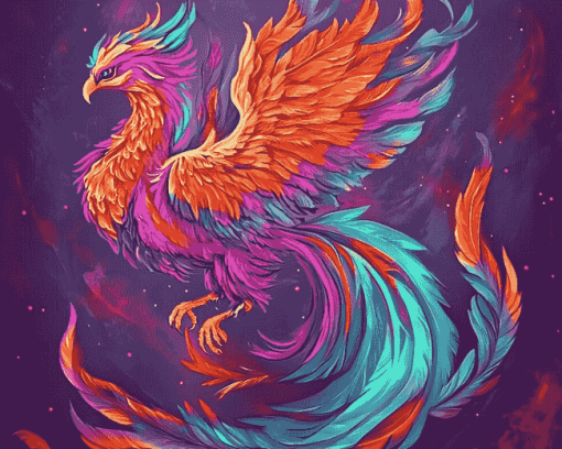 Colorful Phoenix Fantasy Diamond Painting