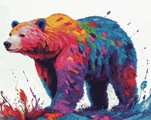 Colorful Polar Bear Diamond Painting