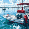 Colorful Pontoon Sailboats Diamond Painting